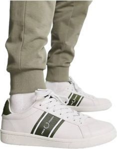 Fred Perry Klassieke witte en groene herensneakers Wit Heren