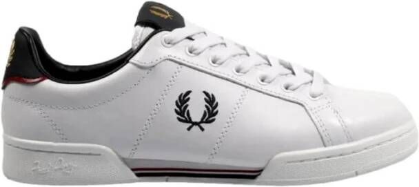 Fred Perry Leren Herensneakers B722 Wit Unisex