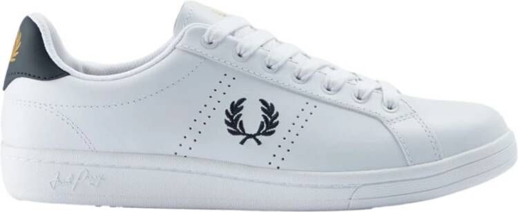 Fred Perry Leren herensneakers met rubberen zool White Heren
