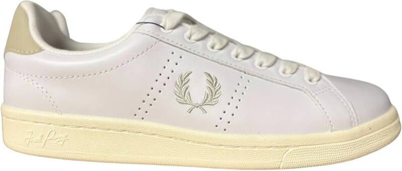 Fred Perry Leren Sneakers Stijlvol Model Wit Heren