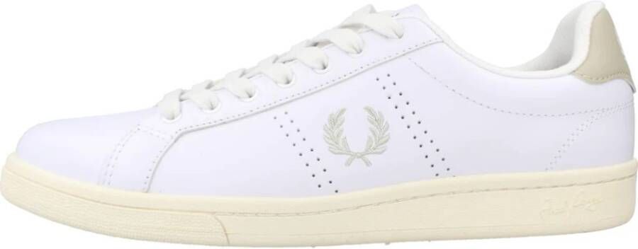 Fred Perry Leren Sneakers voor Mannen White Heren