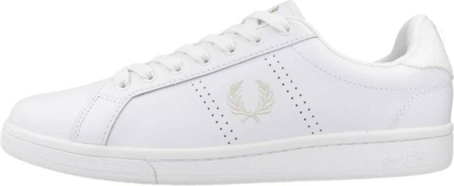 Fred Perry Leren Sneakers White Heren