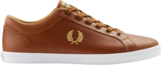 Fred Perry Leren Tennisschoenen Brown Heren