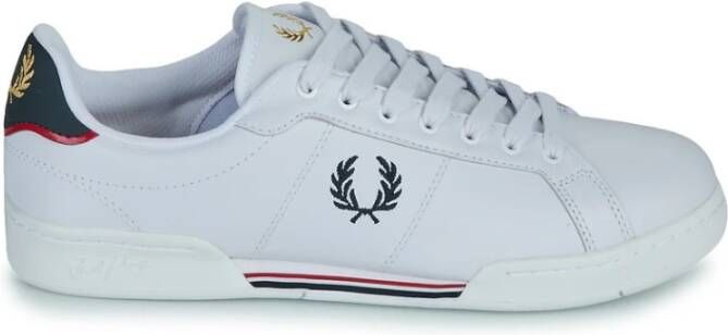 Fred Perry Leren Tennisschoenen Twin Tipped Zool White Heren