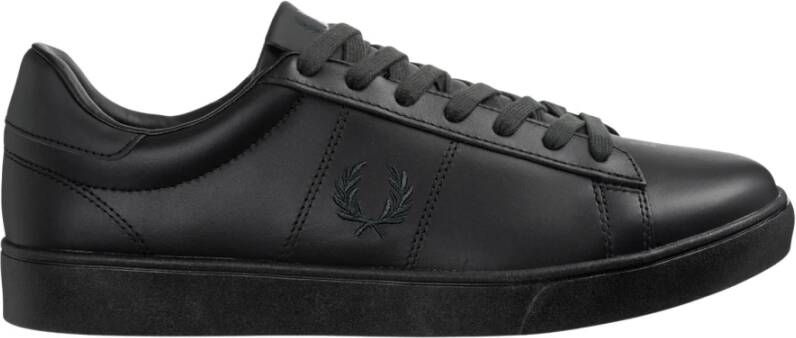 Fred Perry Leren Vetersluiting Sneakers Zwart Heren