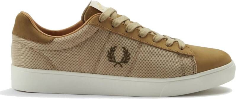 Fred Perry Mesh Nubuck Sneakers Warm Stone Stijl Brown Heren