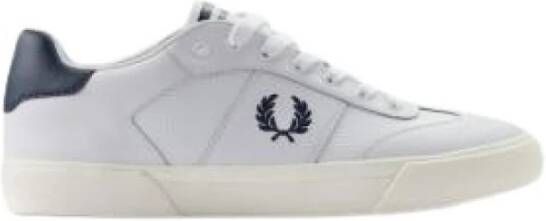 Fred Perry Premium Leren Sneakers met Sportieve Polyesteraccenten White Heren