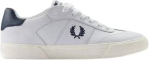 Fred Perry Premium Leren Sneakers met Sportieve Polyesteraccenten Wit Heren