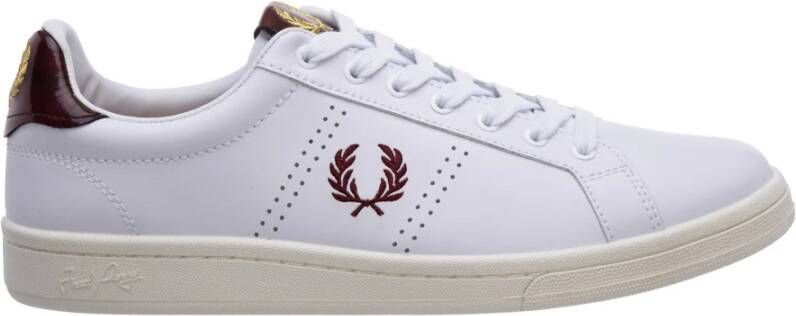Fred Perry men's shoes leather trainers sneakers b722 Wit Heren - Foto 6