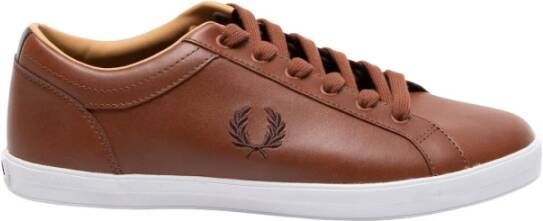 Fred Perry Tan Leren Vulcanised Trainers Brown Unisex