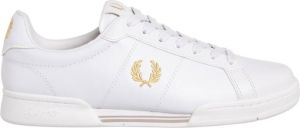 Fred Perry Sportschoenen Effen Kleur Vetersluiting Wit Heren