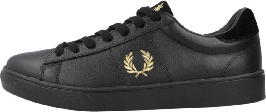 Fred Perry Tumbled Leather Sneakers Black Heren