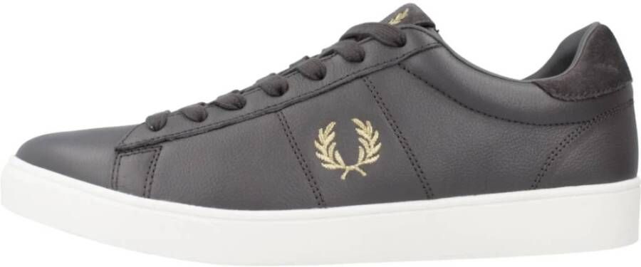 Fred Perry Tumbled Leather Sneakers Gray Heren
