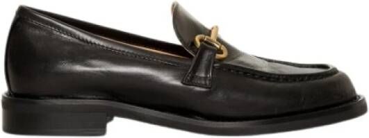 Fru.it Zwarte Leren Mocassin met Gouden Klem