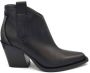 Fru.it Zwarte leren Texano laarzen met studs - Thumbnail 1