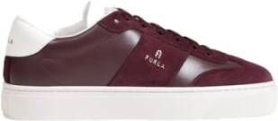 Furla Burgundy Suede Leather Sneaker