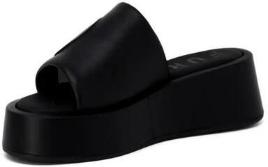Furla Zwarte leren slippers met rubberen zool Black Dames - Foto 2