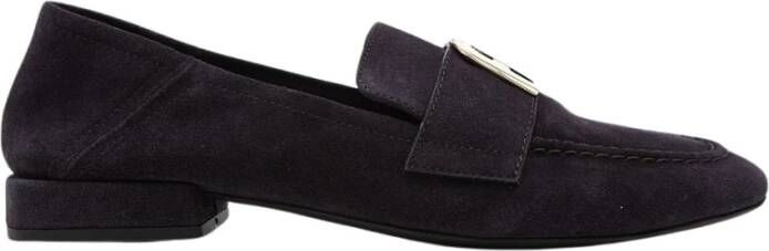 Furla Opvouwbare Hak Loafer Zwart Suède Black Dames