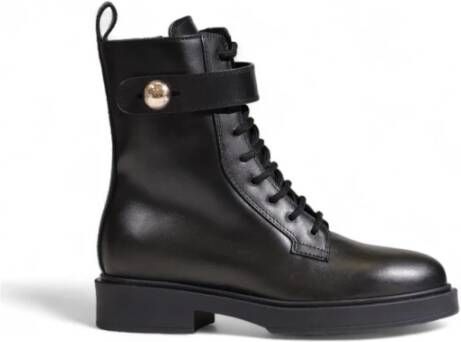 Furla Army Boot Herfst Winter Collectie Leer Black Dames