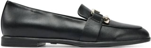 Furla Zwarte Leren Instap Platte Schoenen