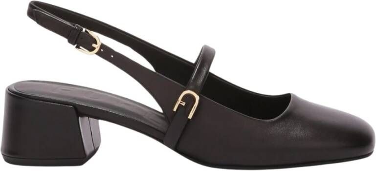 Furla Zwarte leren Mary Jane schoenen