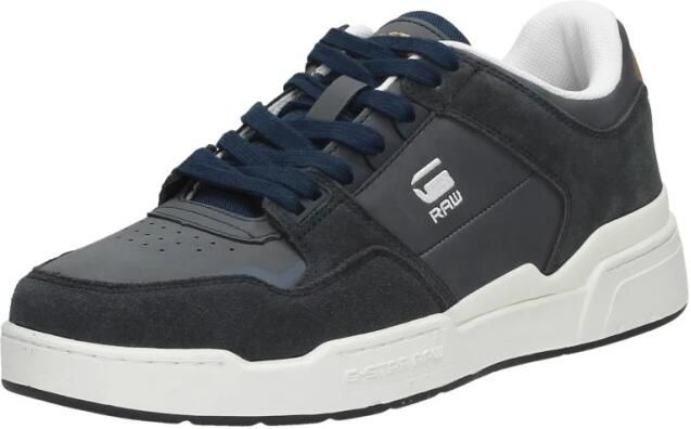 G-Star Leren Lage Sneaker met Contrasterende Logo's Blauw Heren - Foto 4