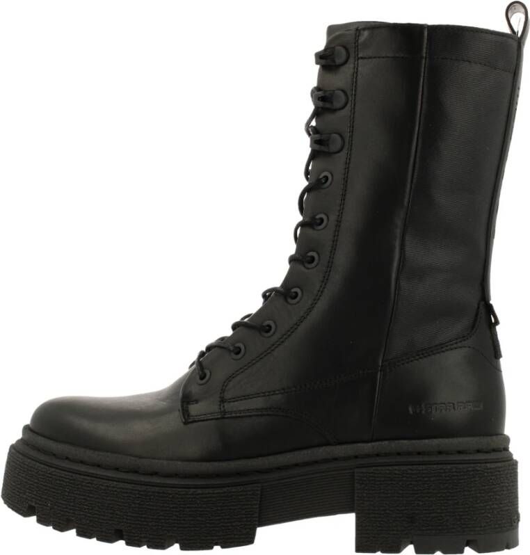 G-Star Hoge Leren Denim Veterschoen Zwart Dames