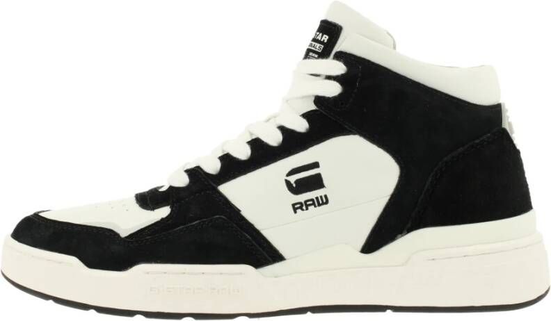 G-Star Raw ATTACC Mid Basic Heren Leren sneakers 2212 040711 WHT-ZWART