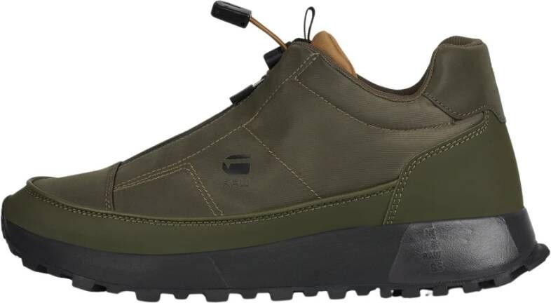 G-Star Lichtgewicht Nylon Sneaker met Rits en Elastische Veters Groen Heren