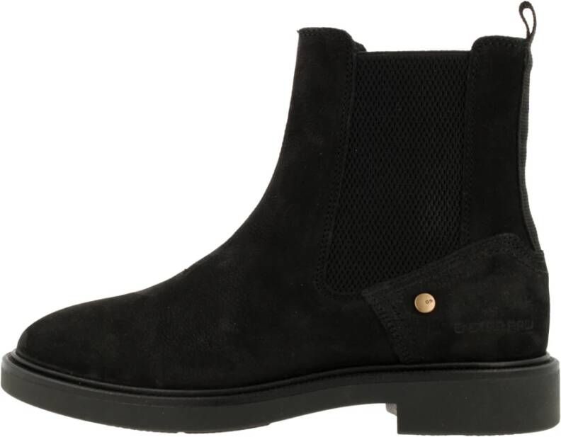 G-Star Luxe Chelsea Boot van Tumbled Leer Zwart Dames