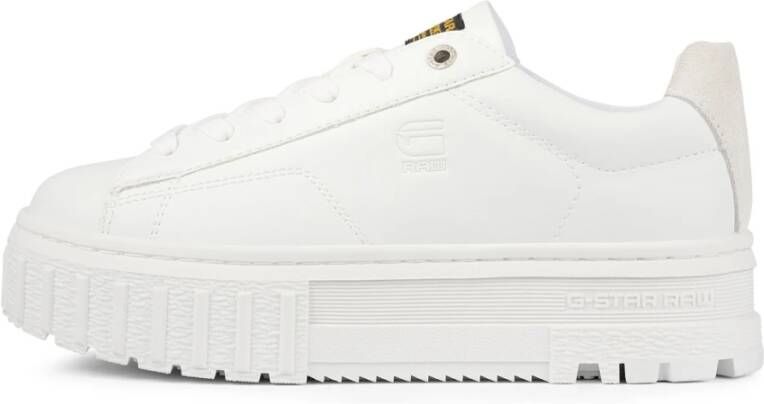 G-Star Modieuze PU Leren Sneaker met Rubberen Plateauzool White Dames - Foto 7