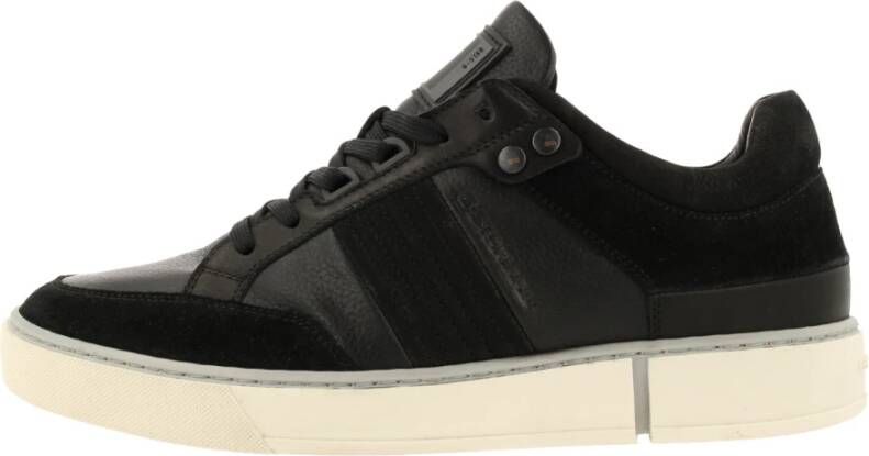 G-Star Sportieve leren sneakers met suède details Black Heren
