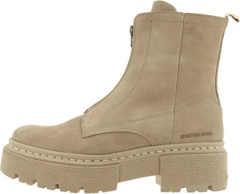 G-Star Stoere Enkellaars met Rits Beige Dames