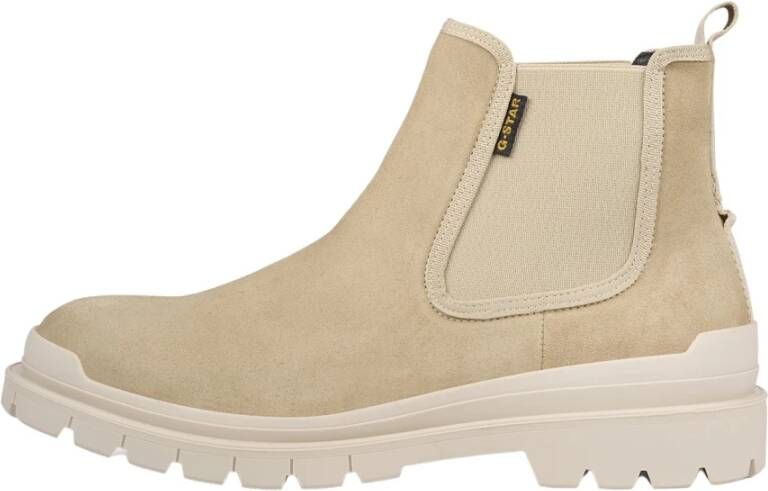 G-Star Suede Chelsea Boot met rubberen accenten Beige Heren
