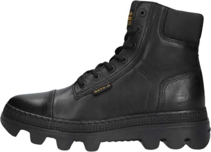 G-Star Zwarte Leren Hoge Veterschoenen Black Dames