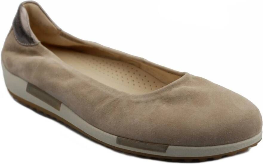 Gabor Taupe Ballerina's Slip-On Flats voor dames Beige Dames - Foto 1