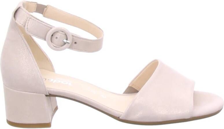 Gabor Sandalen Dames Damesschoenen Suède Blokhak hoogte 4 cm 22.902 glitter Beige - Foto 20