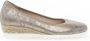 Gabor Beige-gouden metallic leren ballerina flats Yellow Dames - Thumbnail 2