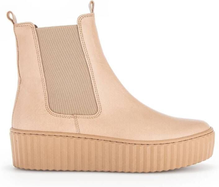 Gabor Beige Leren Chelsea Laarzen Beige Dames
