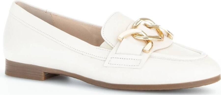 Gabor Beige Leren Loafers voor Dames Beige Dames