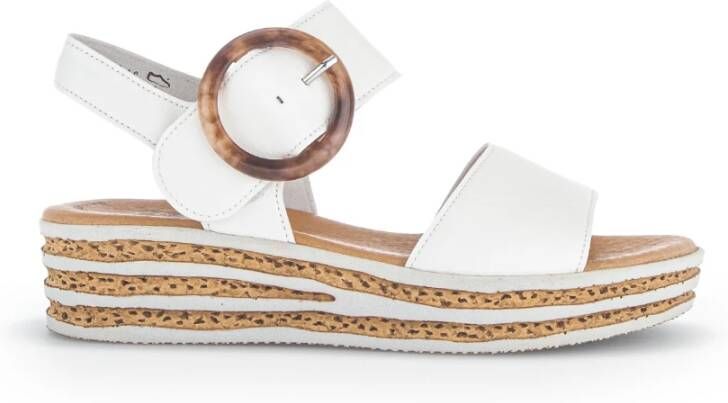 Gabor Beige Leren Sandalen Comfortabele Ronde Vorm Beige Dames - Foto 11