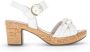 Gabor Beige Leren Sandalen met Kurk Zool Beige Dames - Thumbnail 2