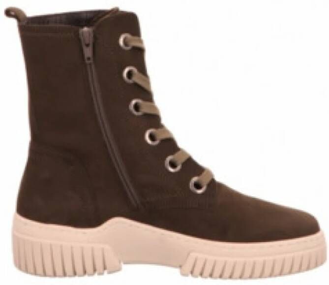 Gabor Beige Nubuck Leren Dames Enkellaarzen
