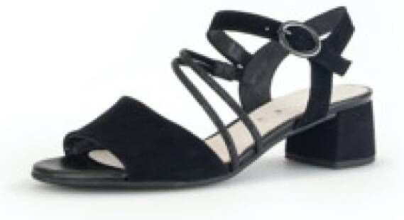 Gabor Zwarte Velours Leren Sandalen Black Dames - Foto 2