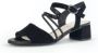 Gabor Zwarte Velours Leren Sandalen Black Dames - Thumbnail 2