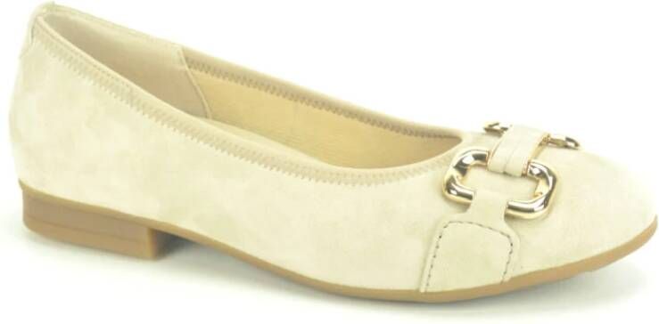 Gabor Beige Suède Ballerina Schoenen Beige Dames