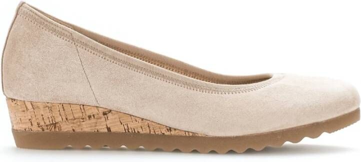 Gabor Beige suède leren ballerina flats Beige Dames