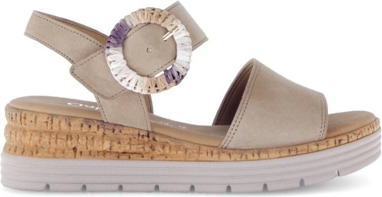 Gabor Beige suède leren sandalen