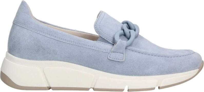 Gabor Blauwe Leren Loafer met Optifit Inlegzolen Blue Dames