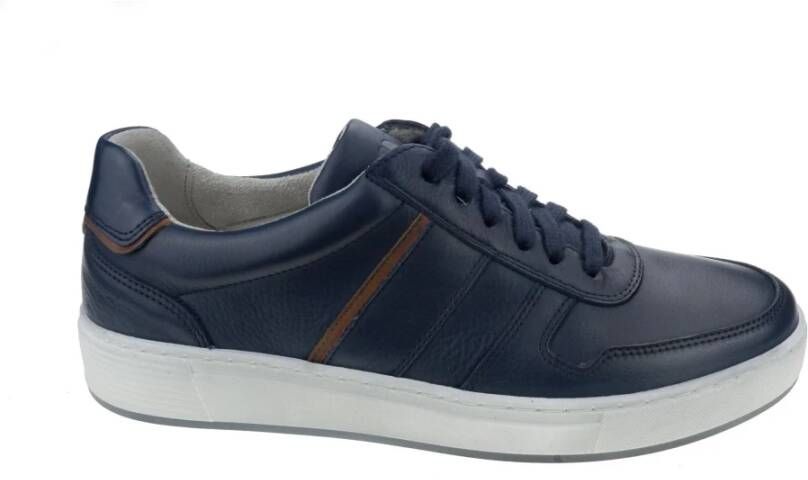 Gabor Blauwe Leren Sneakers Blue Heren